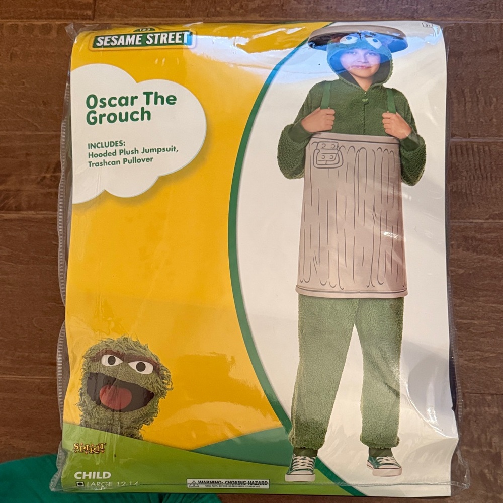 Sesame Street Oscar The Grouch Costume - Green and Gray